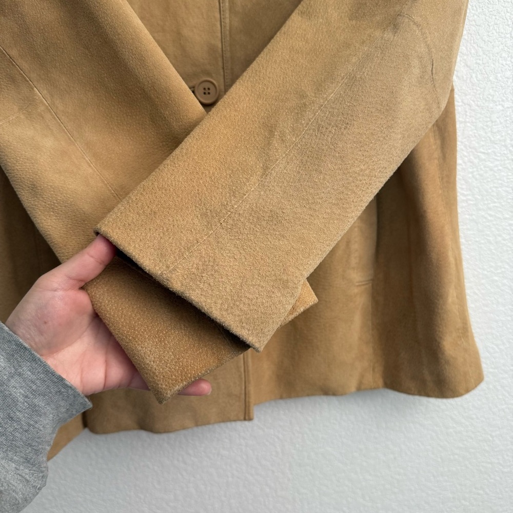 Cuero Tan Leather Button Front Jacket Medium - image 4